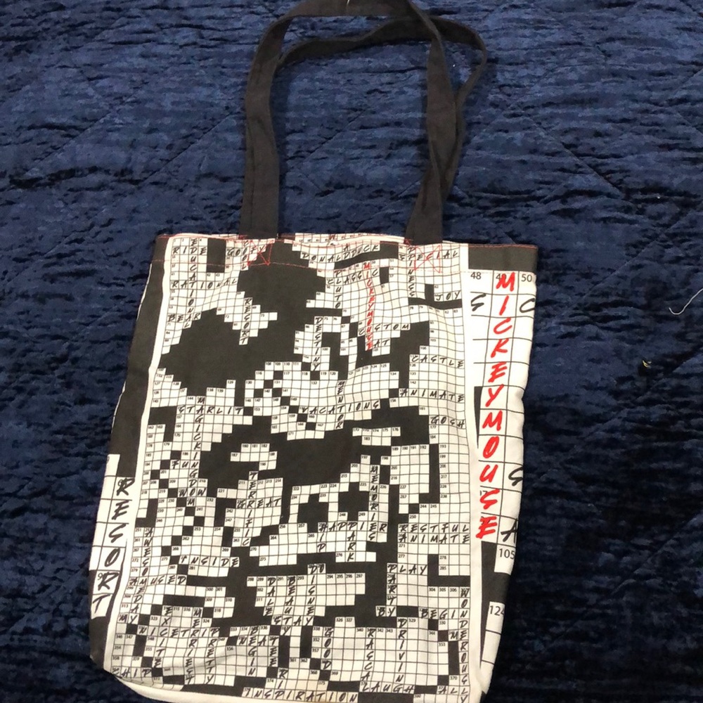 Mickey Mouse crossword puzzle tote, like new!